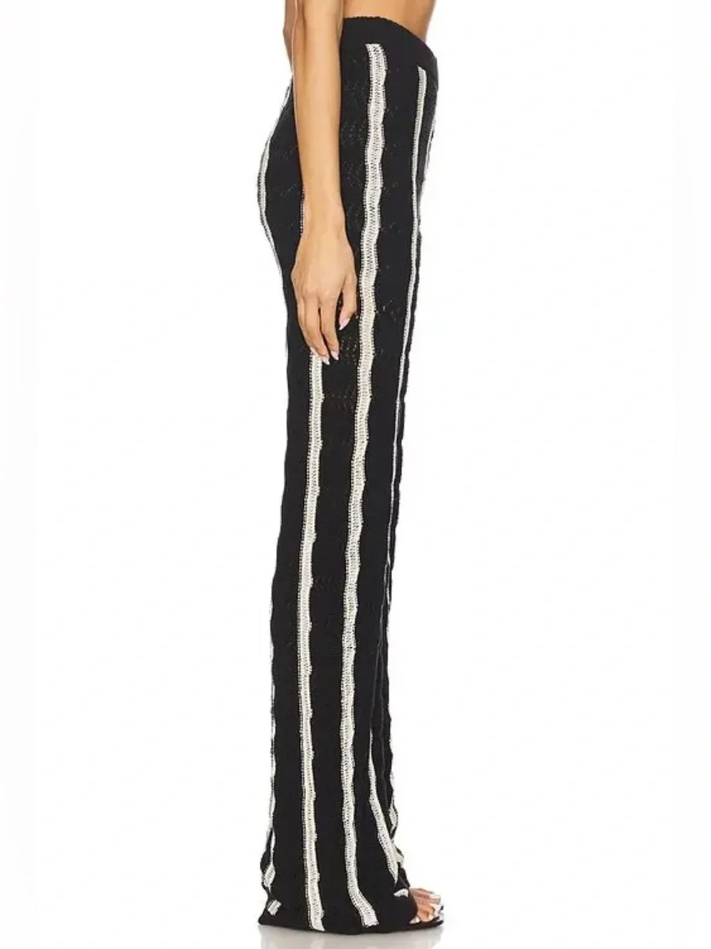 Central Park West High-Rise Wide-Leg Crochet-Knit Pants Novelty Stitch Small NWT - Picture 5 of 15